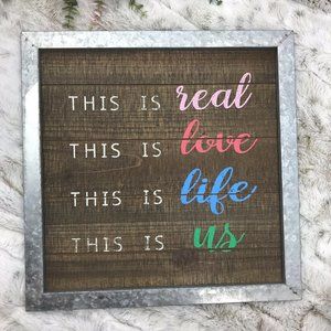 [Ashland] Galvanized Metal / Wood Sign Farmhouse Rustic Home Wall Decor